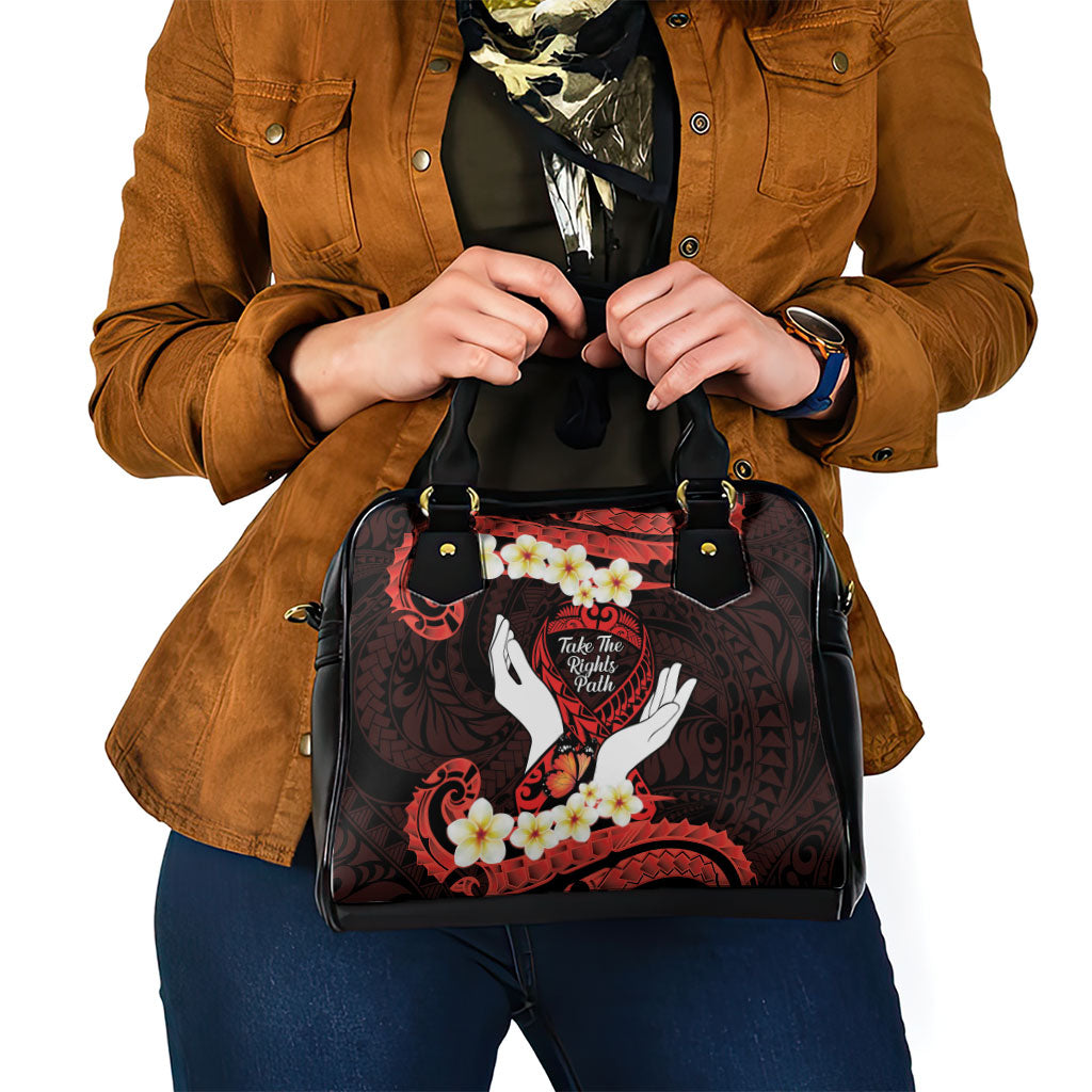 Polynesia AIDS Support Shoulder Handbag Take The Rights Path Polynesian Pattern