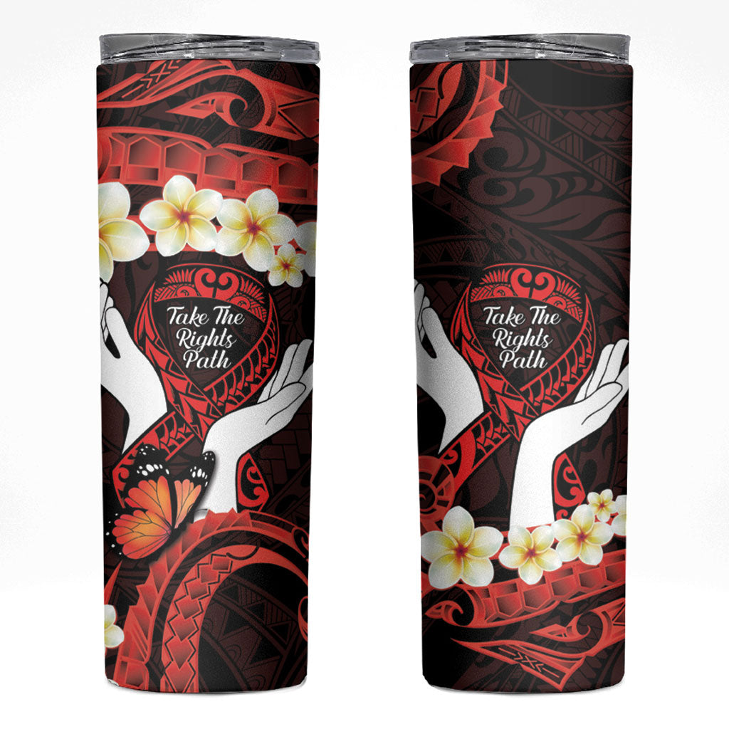Polynesia AIDS Support Skinny Tumbler Take The Rights Path Polynesian Pattern