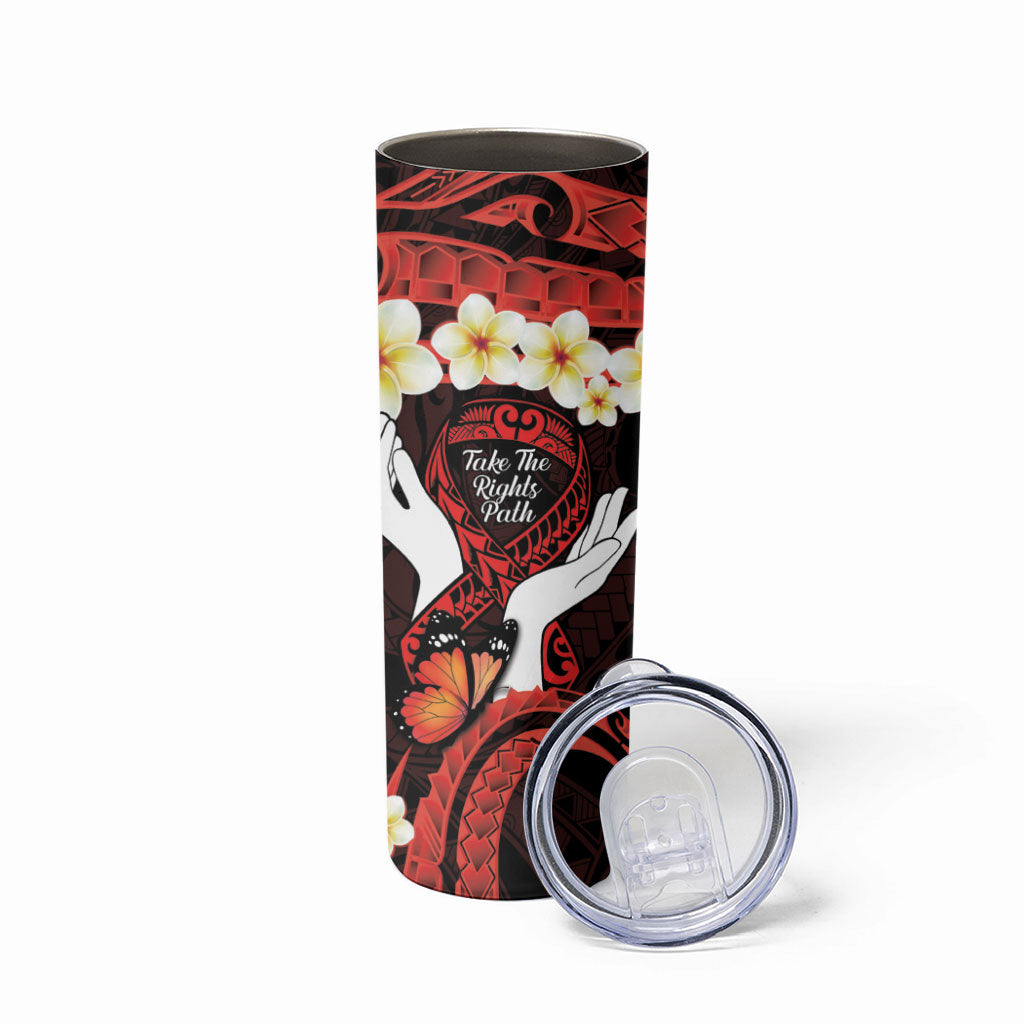 Polynesia AIDS Support Skinny Tumbler Take The Rights Path Polynesian Pattern