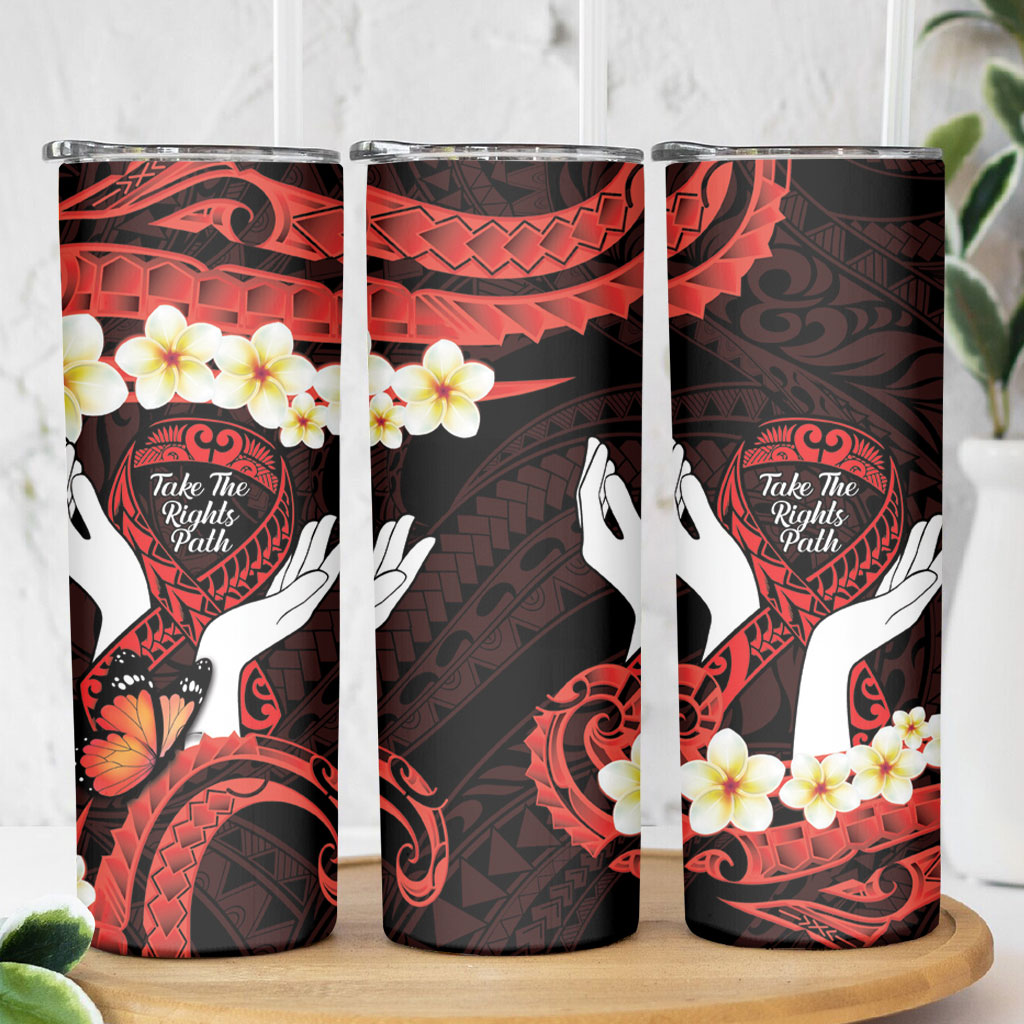 Polynesia AIDS Support Skinny Tumbler Take The Rights Path Polynesian Pattern