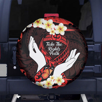 Polynesia AIDS Support Spare Tire Cover Take The Rights Path Polynesian Pattern