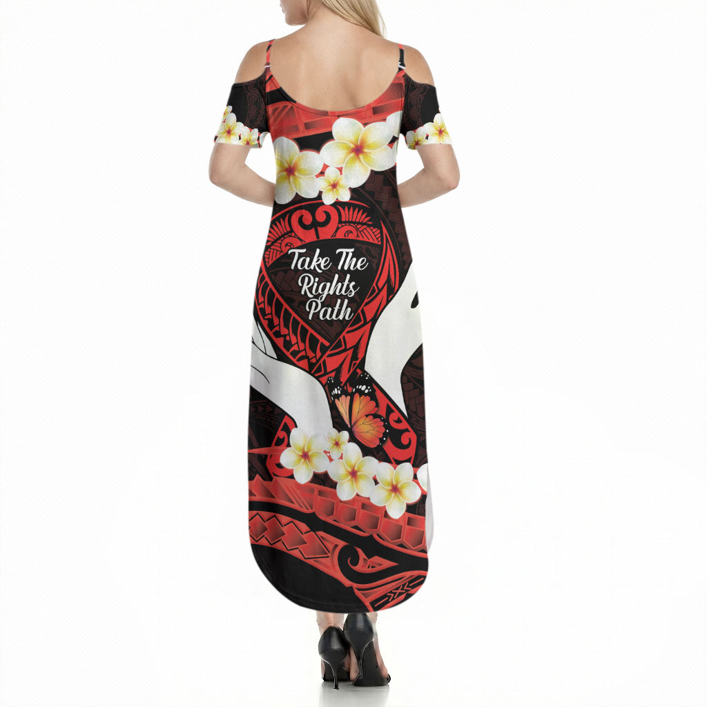 Polynesia AIDS Support Summer Maxi Dress Take The Rights Path Polynesian Pattern