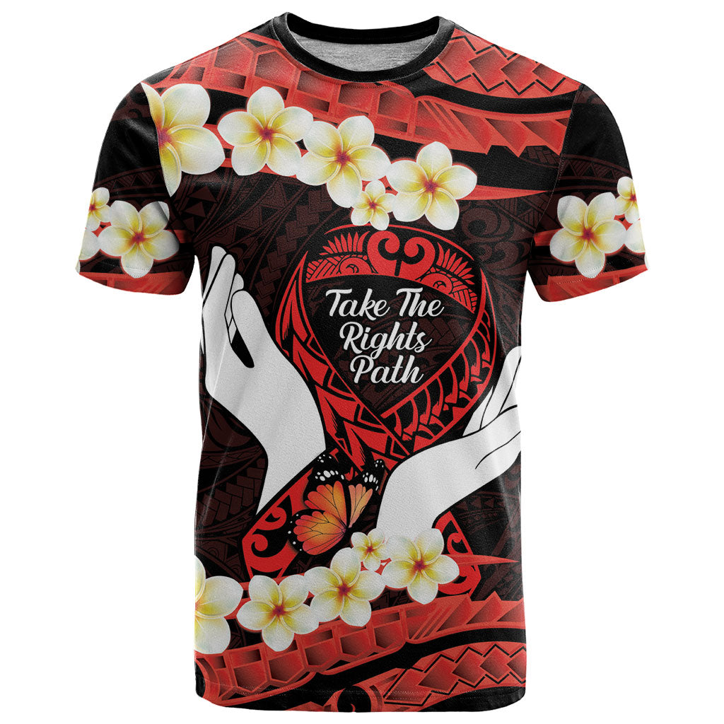 Polynesia AIDS Support T Shirt Take The Rights Path Polynesian Pattern