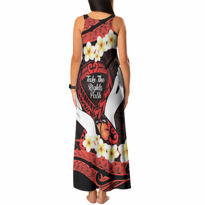 Polynesia AIDS Support Tank Maxi Dress Take The Rights Path Polynesian Pattern