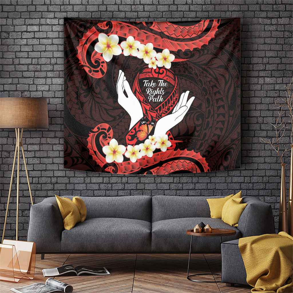 Polynesia AIDS Support Tapestry Take The Rights Path Polynesian Pattern