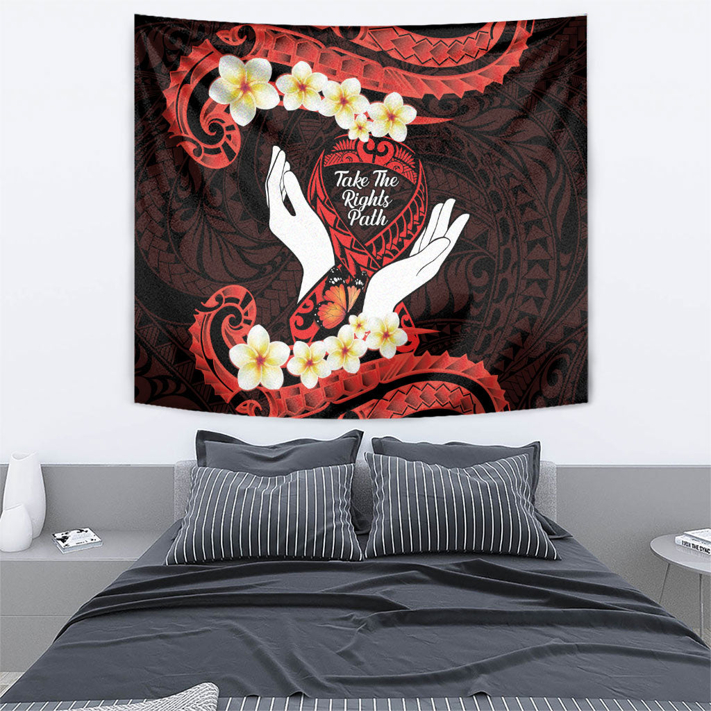 Polynesia AIDS Support Tapestry Take The Rights Path Polynesian Pattern
