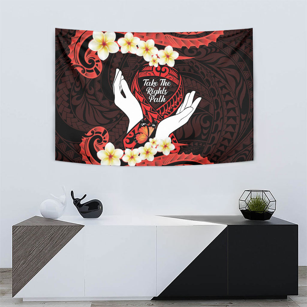 Polynesia AIDS Support Tapestry Take The Rights Path Polynesian Pattern