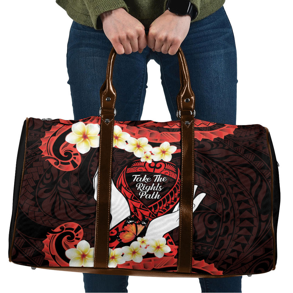 Polynesia AIDS Support Travel Bag Take The Rights Path Polynesian Pattern