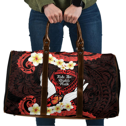 Polynesia AIDS Support Travel Bag Take The Rights Path Polynesian Pattern