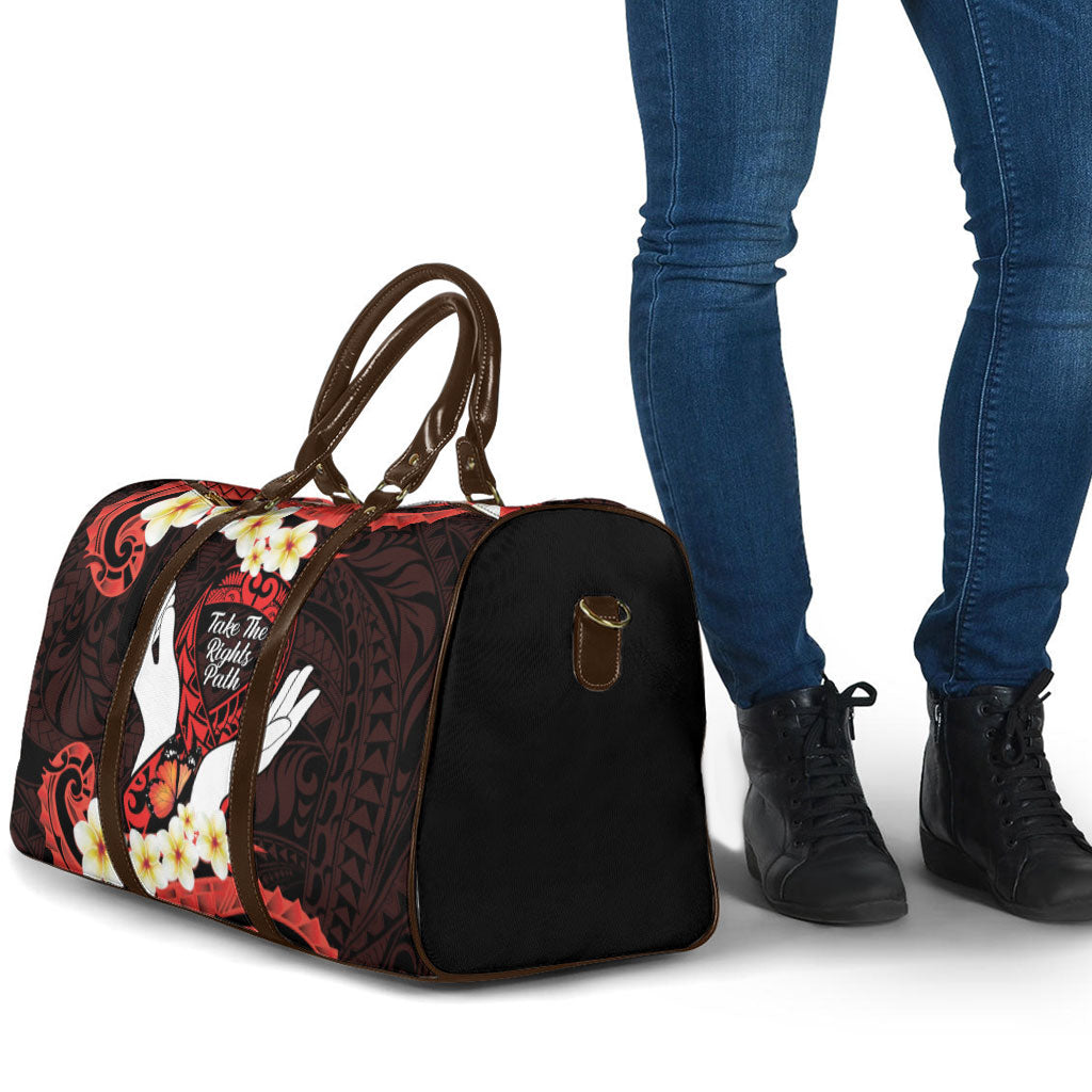 Polynesia AIDS Support Travel Bag Take The Rights Path Polynesian Pattern