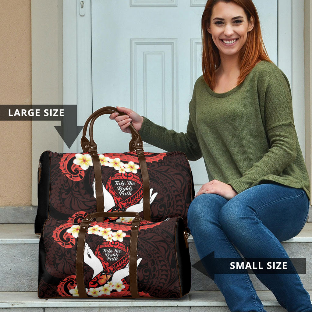 Polynesia AIDS Support Travel Bag Take The Rights Path Polynesian Pattern