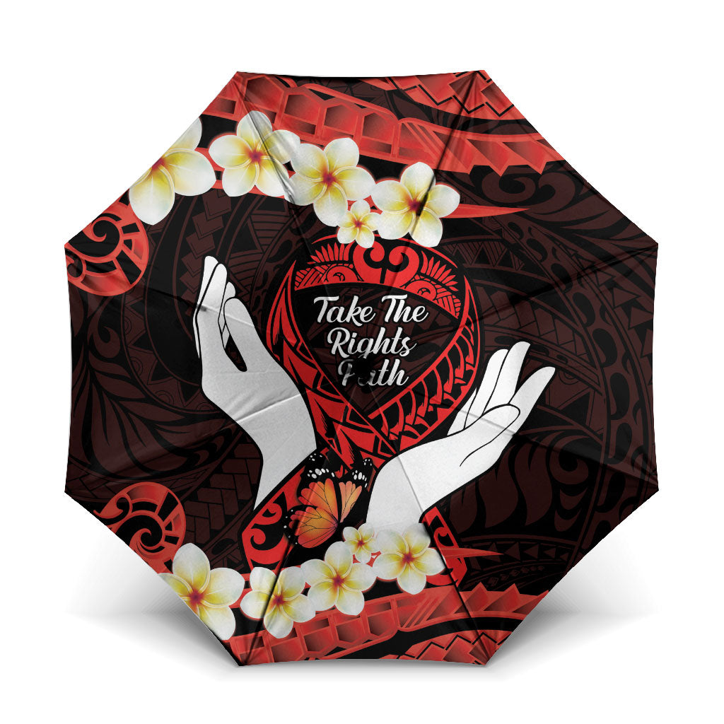 Polynesia AIDS Support Umbrella Take The Rights Path Polynesian Pattern