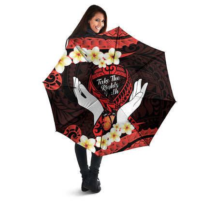 Polynesia AIDS Support Umbrella Take The Rights Path Polynesian Pattern
