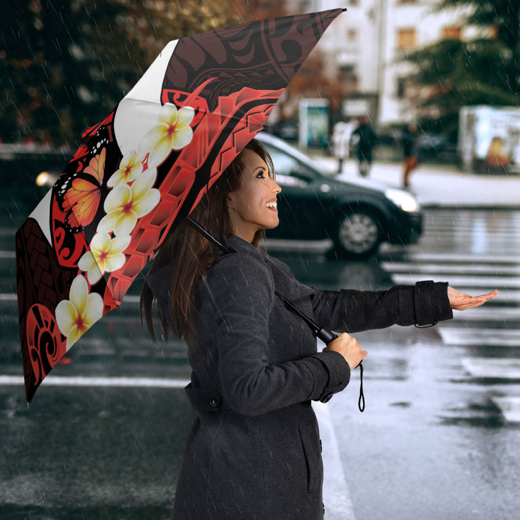 Polynesia AIDS Support Umbrella Take The Rights Path Polynesian Pattern