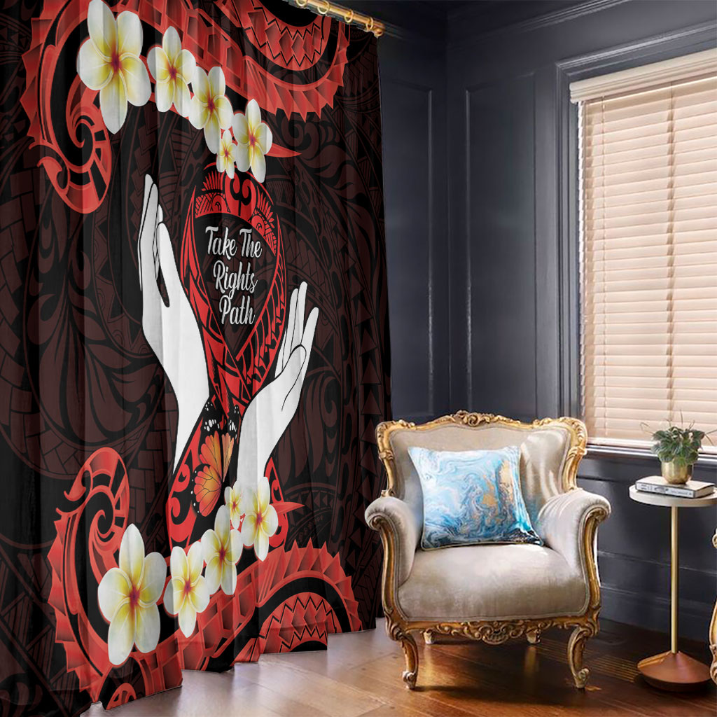 Polynesia AIDS Support Window Curtain Take The Rights Path Polynesian Pattern