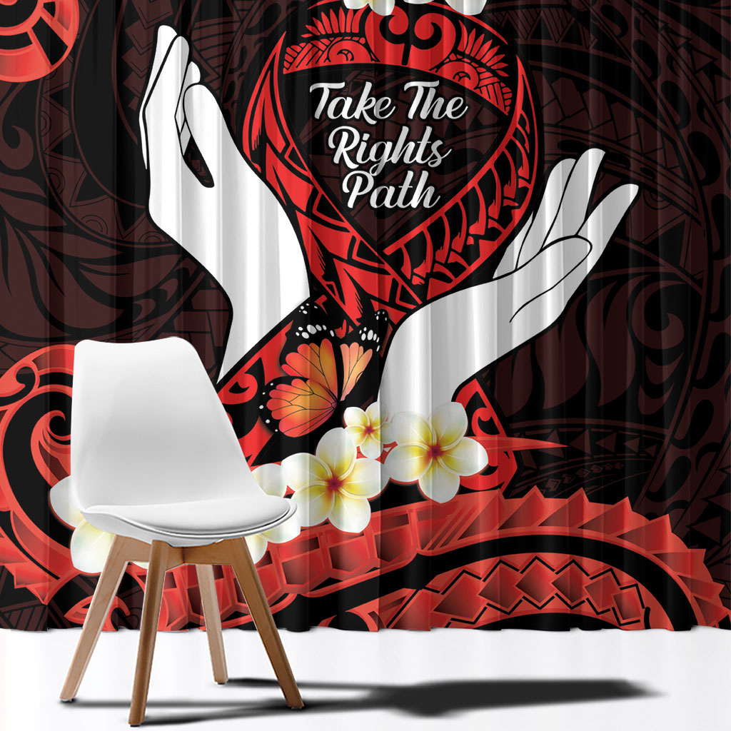 Polynesia AIDS Support Window Curtain Take The Rights Path Polynesian Pattern
