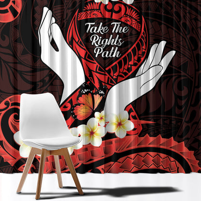 Polynesia AIDS Support Window Curtain Take The Rights Path Polynesian Pattern