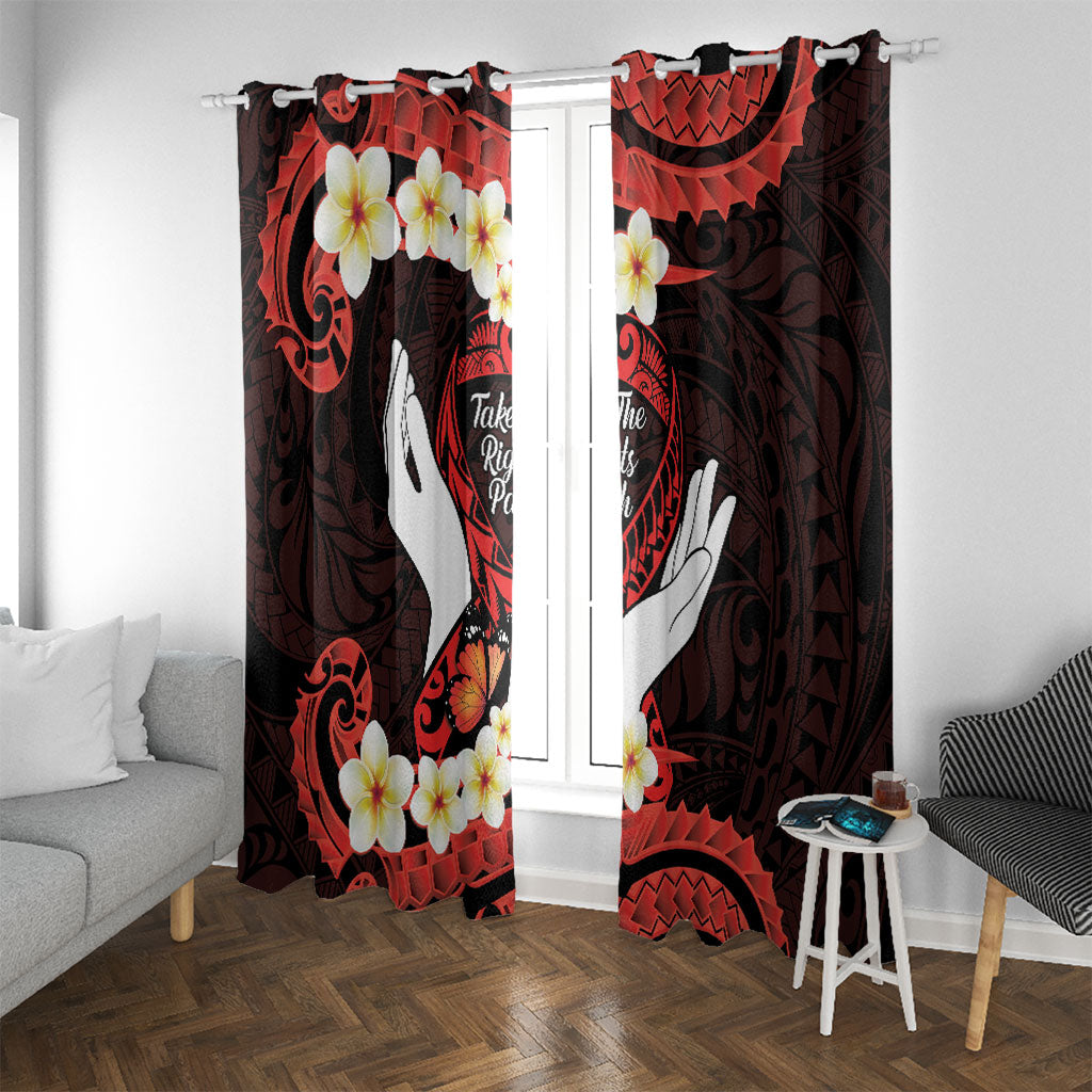 Polynesia AIDS Support Window Curtain Take The Rights Path Polynesian Pattern