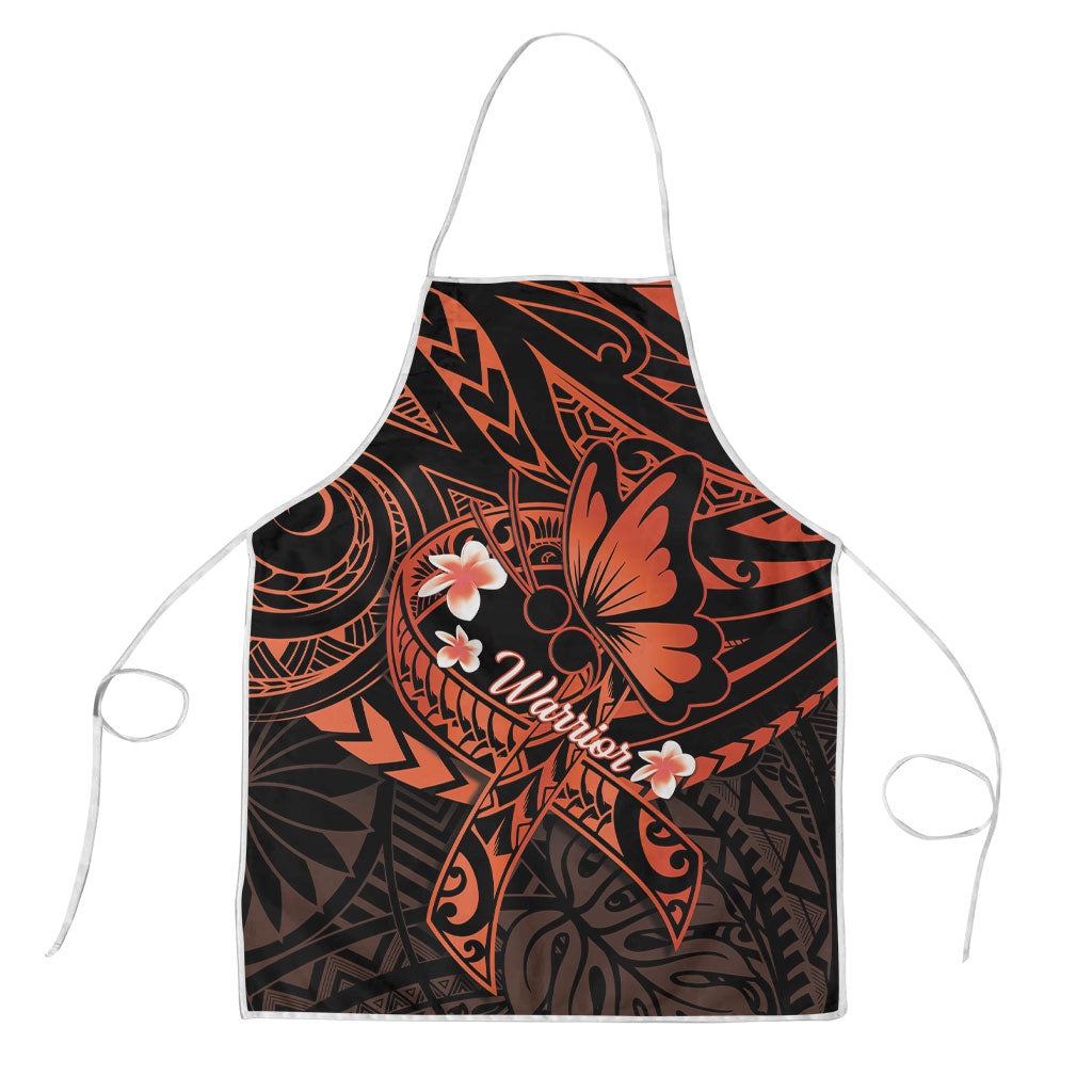 Polynesia Leukemia Warrior Apron Butterfly Polynesian Orange Ribbon