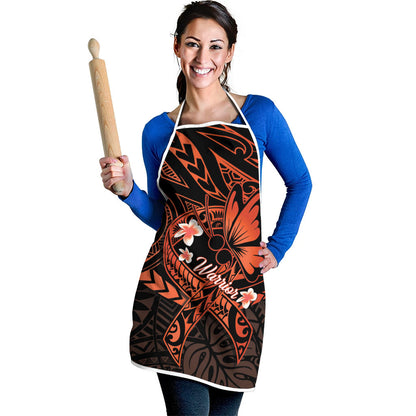 Polynesia Leukemia Warrior Apron Butterfly Polynesian Orange Ribbon