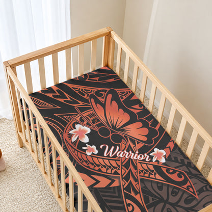 Polynesia Leukemia Warrior Baby Bed Cover Butterfly Polynesian Orange Ribbon