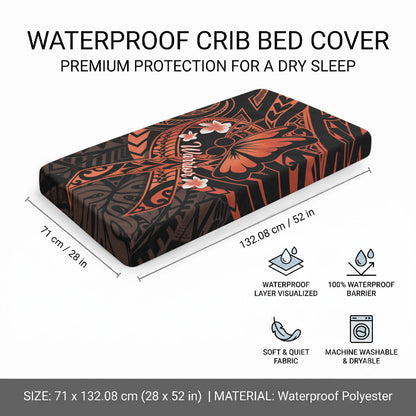 Polynesia Leukemia Warrior Baby Bed Cover Butterfly Polynesian Orange Ribbon