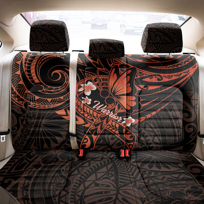 Polynesia Leukemia Warrior Back Car Seat Cover Butterfly Polynesian Orange Ribbon
