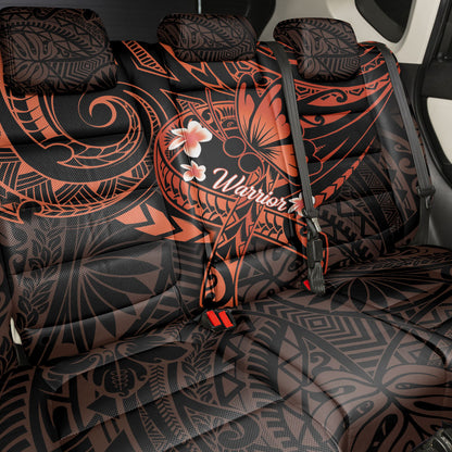 Polynesia Leukemia Warrior Back Car Seat Cover Butterfly Polynesian Orange Ribbon
