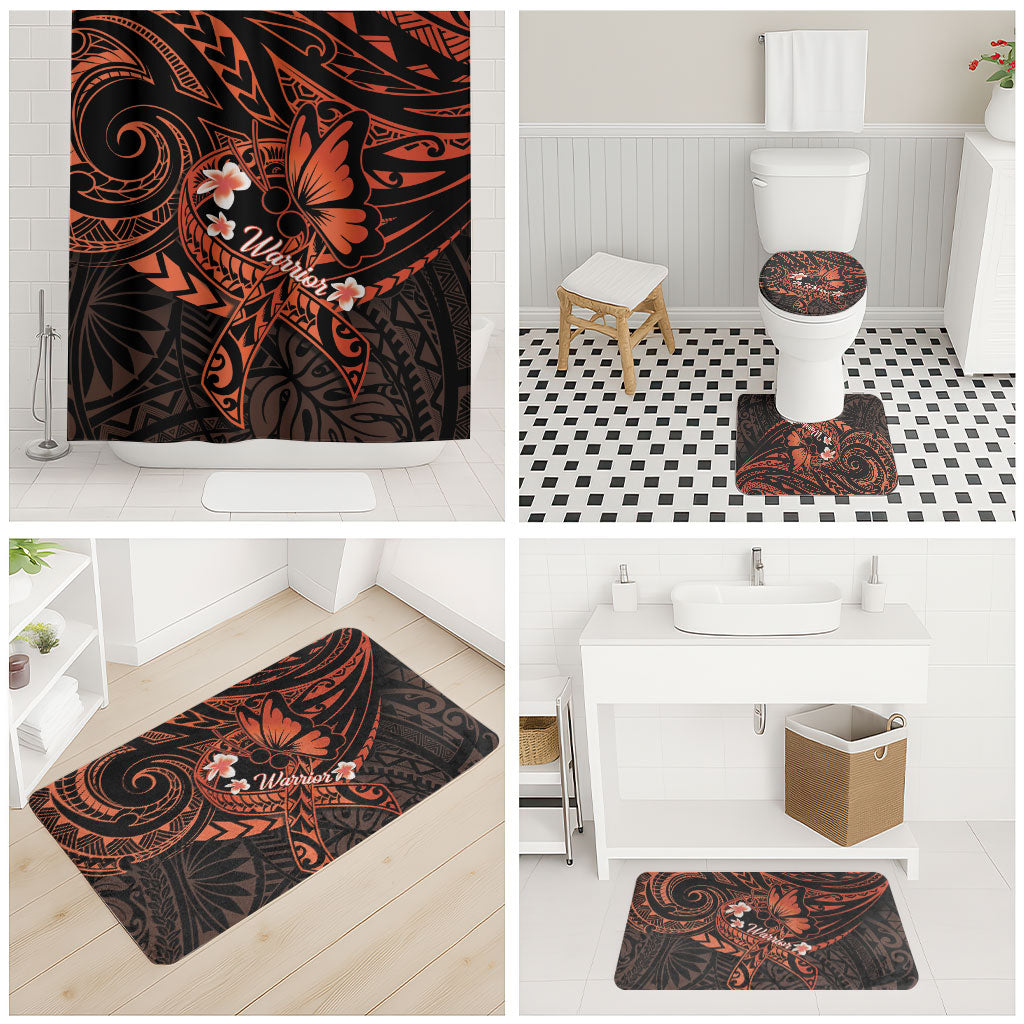 Polynesia Leukemia Warrior Bathroom Set Butterfly Polynesian Orange Ribbon