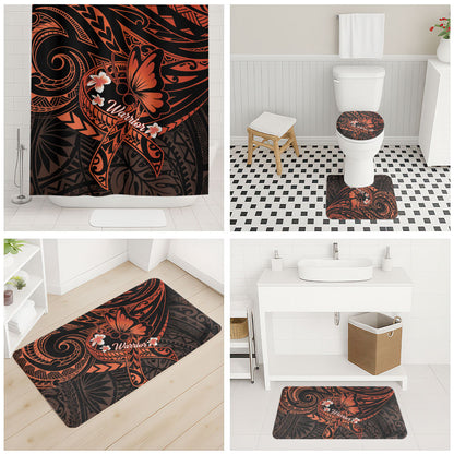Polynesia Leukemia Warrior Bathroom Set Butterfly Polynesian Orange Ribbon