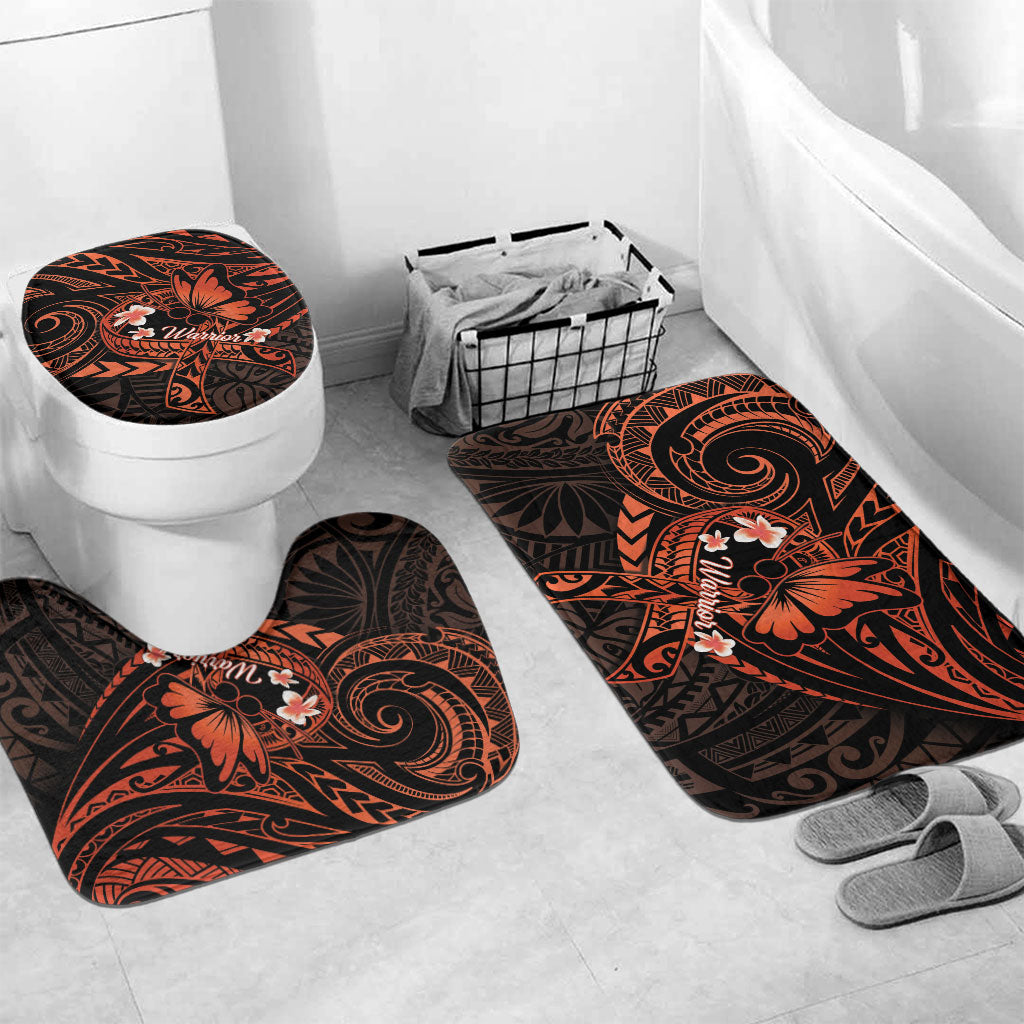 Polynesia Leukemia Warrior Bathroom Set Butterfly Polynesian Orange Ribbon
