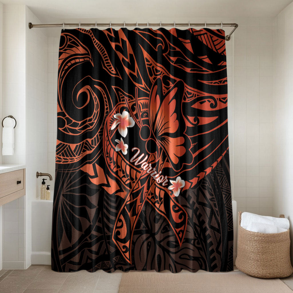 Polynesia Leukemia Warrior Bathroom Set Butterfly Polynesian Orange Ribbon