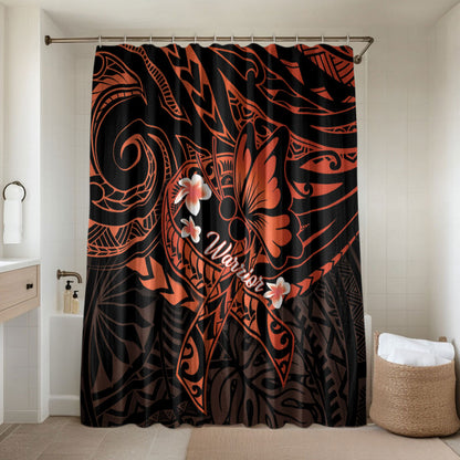Polynesia Leukemia Warrior Bathroom Set Butterfly Polynesian Orange Ribbon