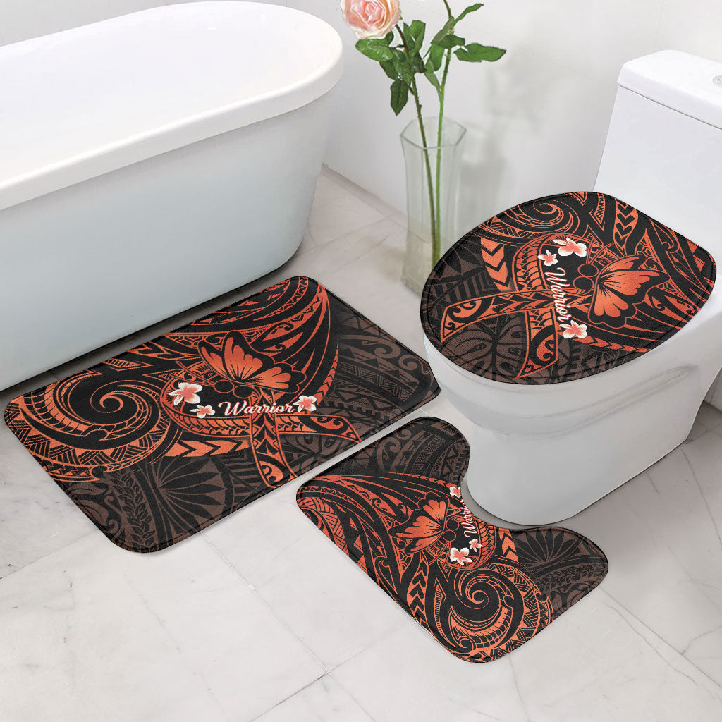 Polynesia Leukemia Warrior Bathroom Set Butterfly Polynesian Orange Ribbon