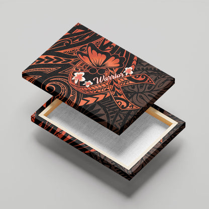 Polynesia Leukemia Warrior Canvas Wall Art Butterfly Polynesian Orange Ribbon