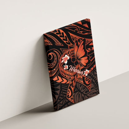 Polynesia Leukemia Warrior Canvas Wall Art Butterfly Polynesian Orange Ribbon