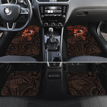 Polynesia Leukemia Warrior Car Mats Butterfly Polynesian Orange Ribbon