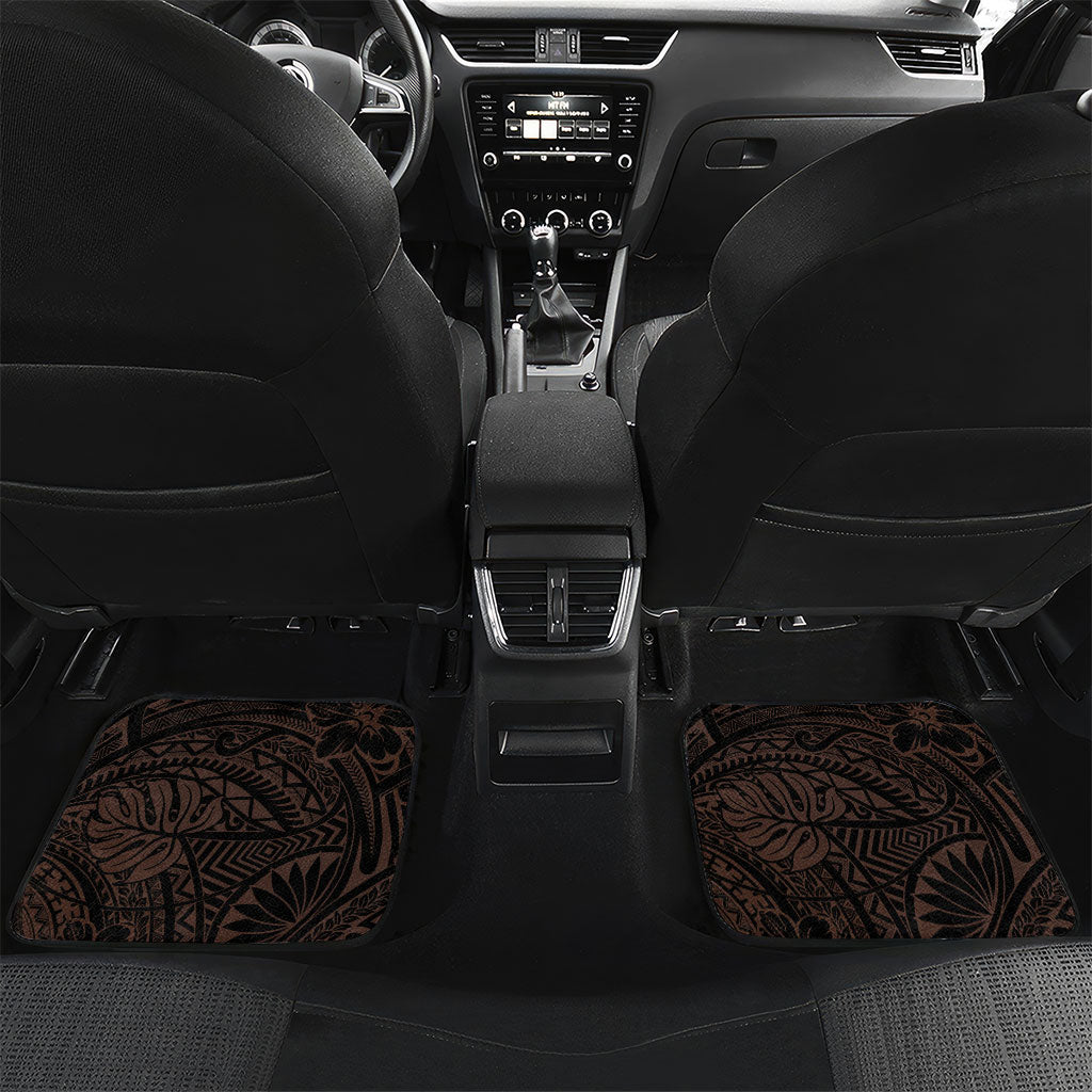 Polynesia Leukemia Warrior Car Mats Butterfly Polynesian Orange Ribbon