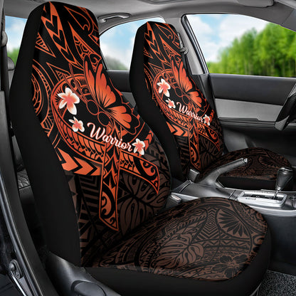 Polynesia Leukemia Warrior Car Seat Cover Butterfly Polynesian Orange Ribbon