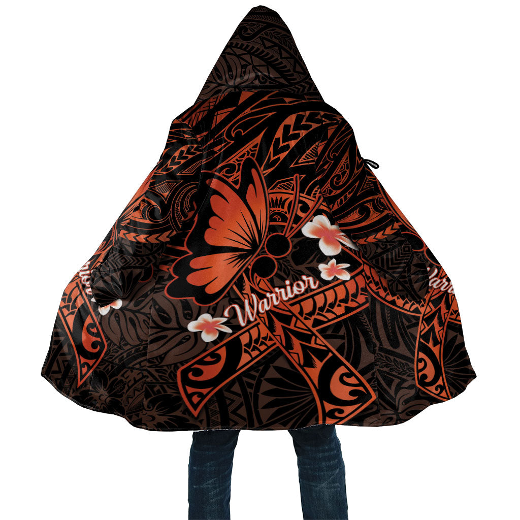 Polynesia Leukemia Warrior Cloak Butterfly Polynesian Orange Ribbon