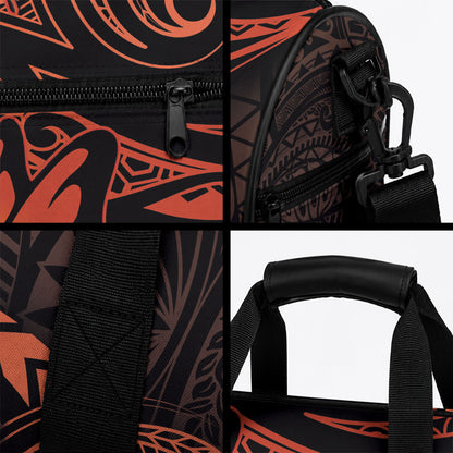 Polynesia Leukemia Warrior Duffle Bag Butterfly Polynesian Orange Ribbon