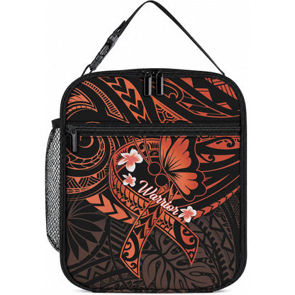 Polynesia Leukemia Warrior Lunch Bag Butterfly Polynesian Orange Ribbon