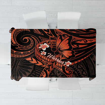 Polynesia Leukemia Warrior Tablecloth Butterfly Polynesian Orange Ribbon