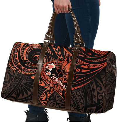 Polynesia Leukemia Warrior Travel Bag Butterfly Polynesian Orange Ribbon