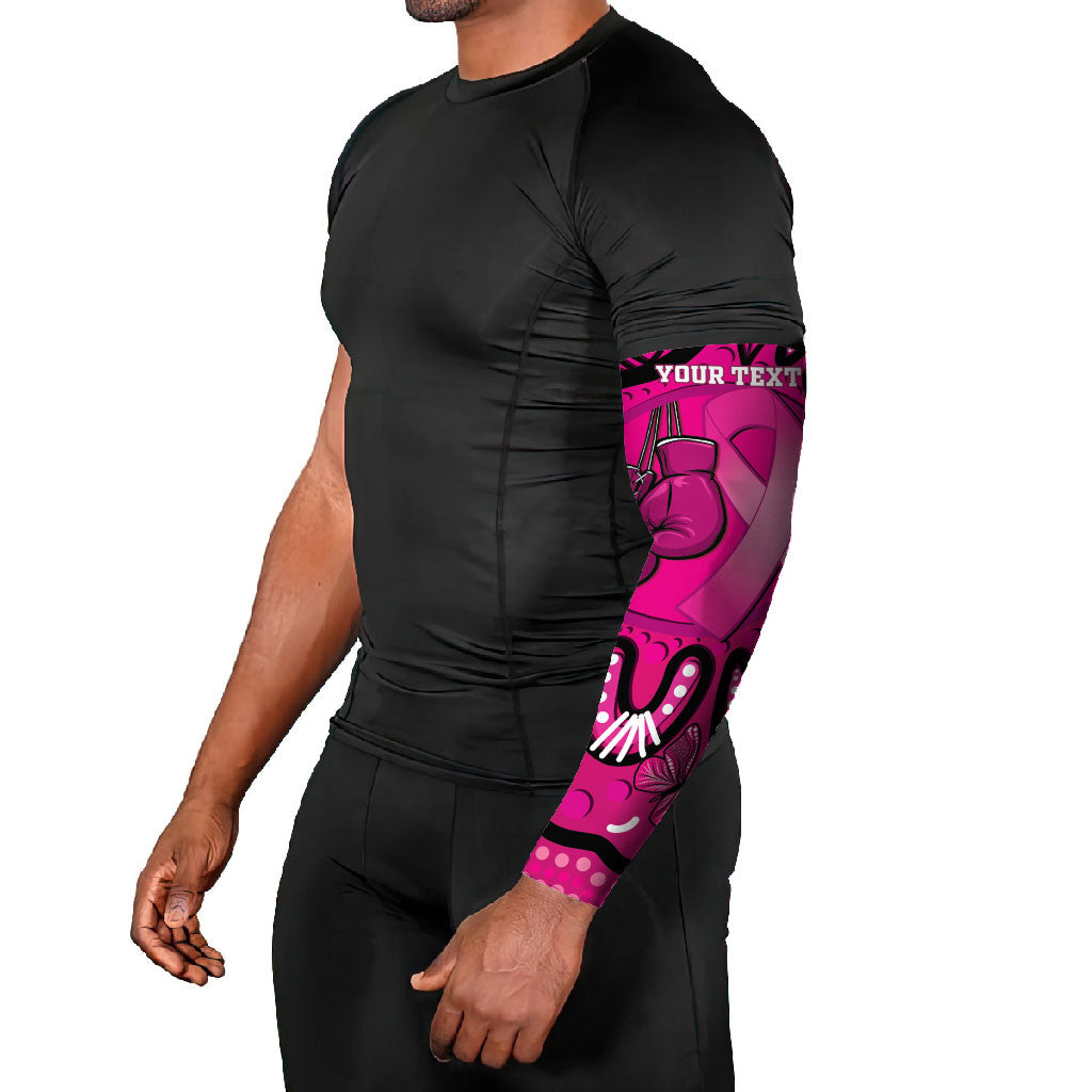 Personalised Australia Breast Cancer Arm Sleeves Pink Boxing Ribbon Be Strong And Fight On