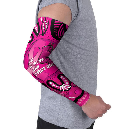 Personalised Australia Breast Cancer Arm Sleeves Pink Boxing Ribbon Be Strong And Fight On