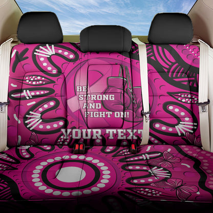 Personalised Australia Breast Cancer Back Car Seat Cover Pink Boxing Ribbon Be Strong And Fight On