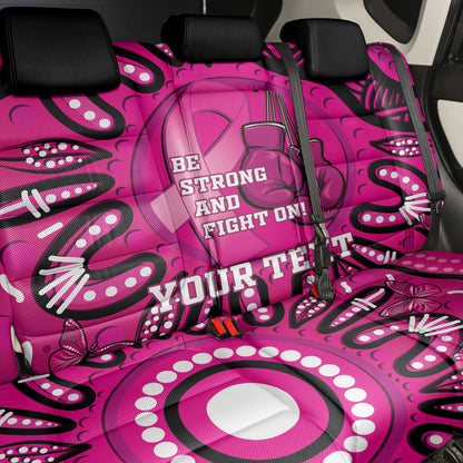 Personalised Australia Breast Cancer Back Car Seat Cover Pink Boxing Ribbon Be Strong And Fight On