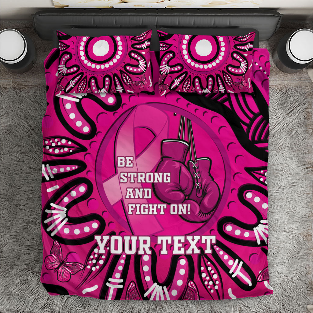 Personalised Australia Breast Cancer Bedding Set Pink Boxing Ribbon Be Strong And Fight On