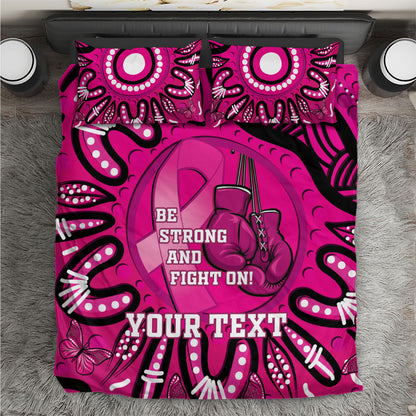 Personalised Australia Breast Cancer Bedding Set Pink Boxing Ribbon Be Strong And Fight On